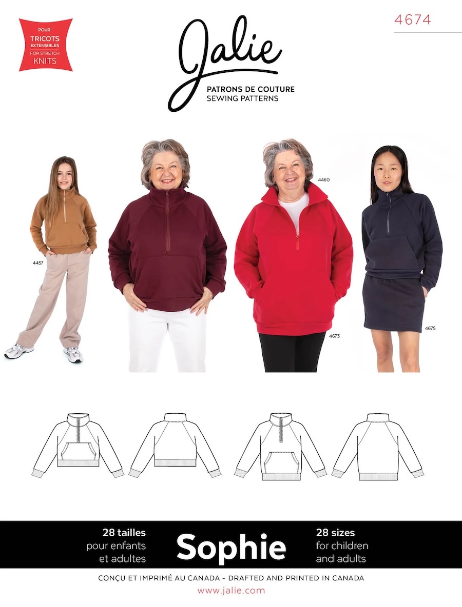 Sophie Half-Zip Sweatshirt Pattern By Jalie