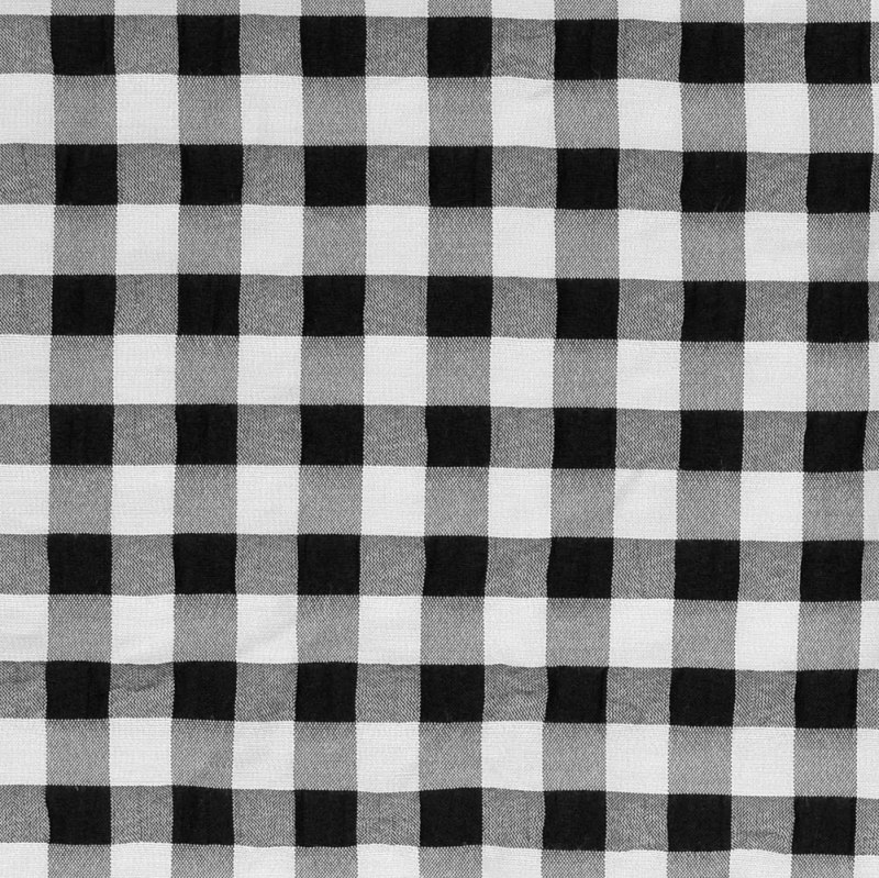 Black / White Seersucker Gingham Check Viscose Blend from Tabor by Modelo Fabrics