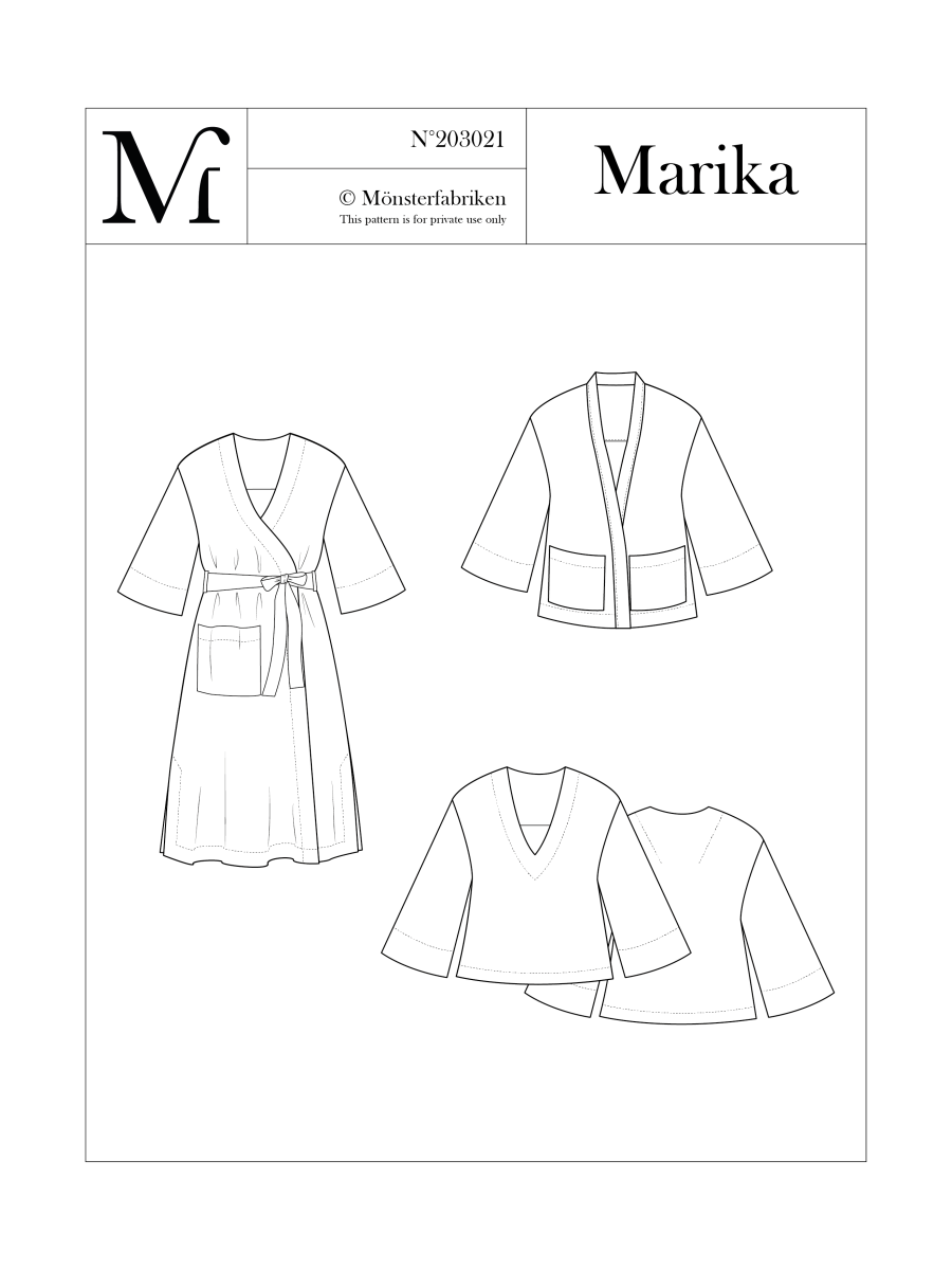 Marika Dress Top & Jacket Pattern 74-116cm Chest by Monsterfabrik ...