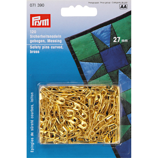 Prym Safety Pins Gold Colour 27 mm (Due Dec)