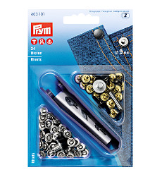 Prym Rivets 9mm Silver / Antique Steel - 24 Pieces