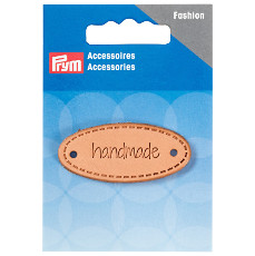 Prym Handmade Label Leather Natural Oval 50mm x 23mm 1 Piece