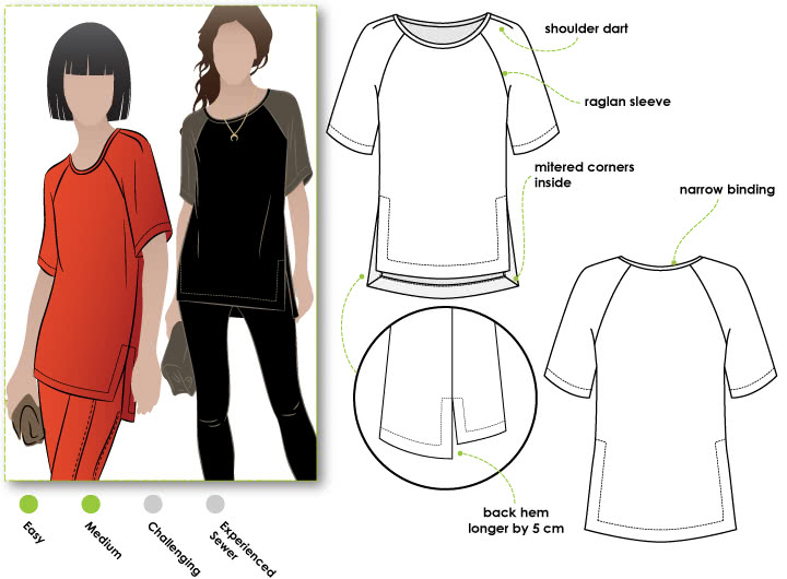 Meg Raglan Tee Pattern Size 18-30 By Style Arc