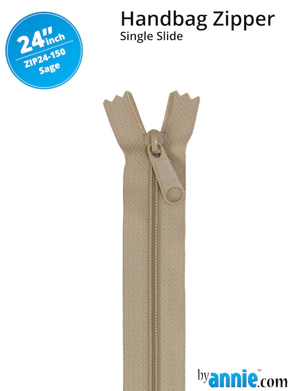 Single Slide Bag Zipper 24in Sage From ByAnnie (ZIP24-150)