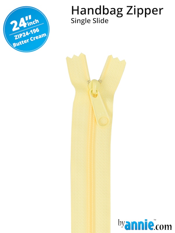 Single Slide Bag Zipper 24in Butter Cream From ByAnnie (ZIP24-196)