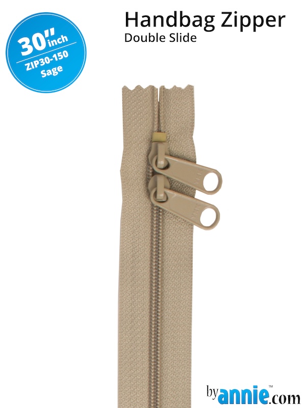 Double Slide Bag Zipper 30in Sage From ByAnnie (ZIP30-150)
