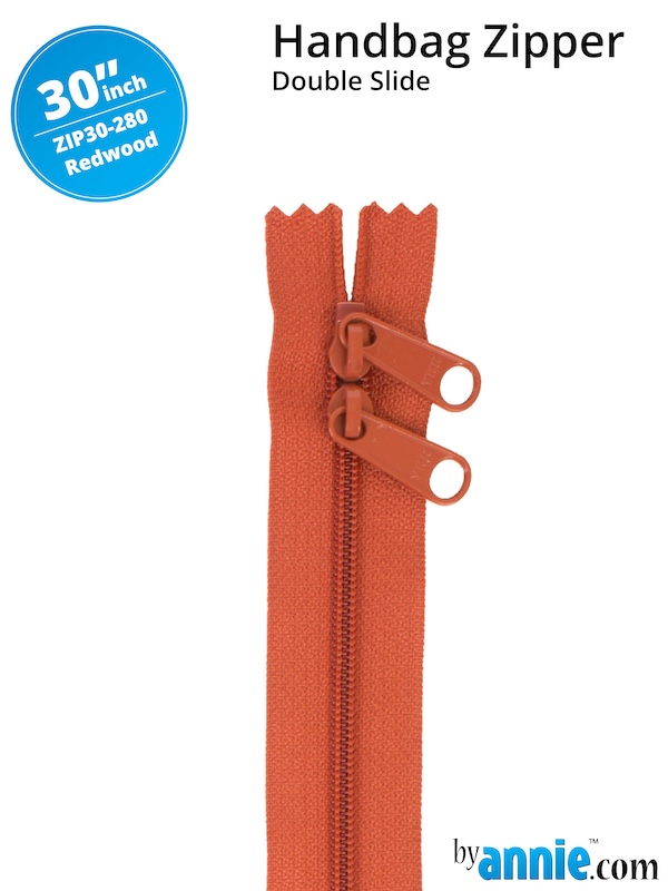 Double Slide Bag Zipper 30in Redwood From ByAnnie (ZIP30-280)