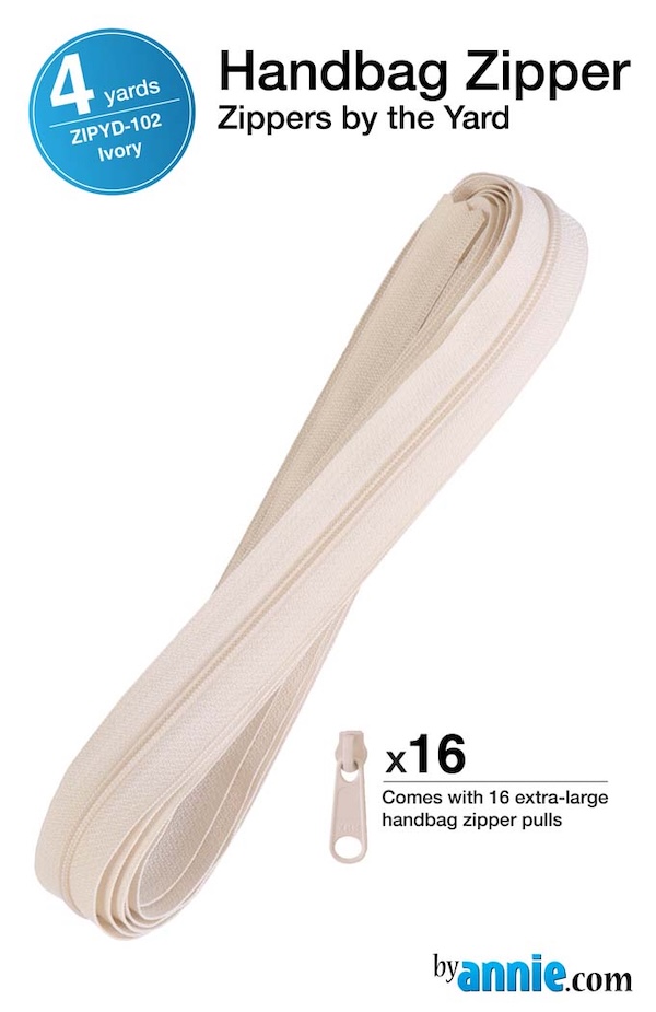 Zipper By The Yard Ivory From Byannie (Avail Mar)