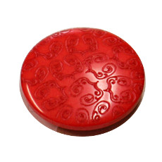 Acrylic Shank Button Embossed 15mm Bright Red