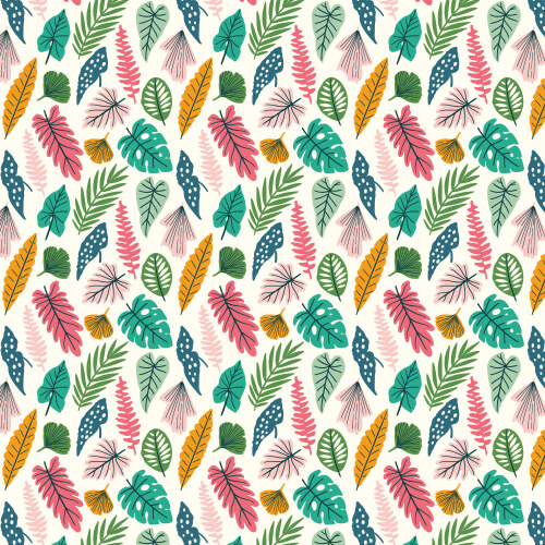 Exotic Leaves from Bohemian Paradise in Multi by Maria Galybina for Cloud9 Fabrics (Avail May)