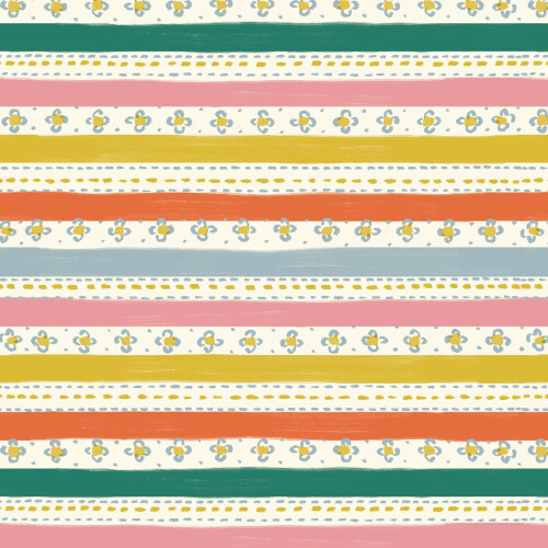 Stripes and Stitches from Happy Homestead in Multi for Cloud9 Fabrics (Avail Jun)