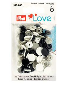 Prym Navy Blue / Grey / White Non-sew Colour Snaps - 12.4mm 30 Pieces