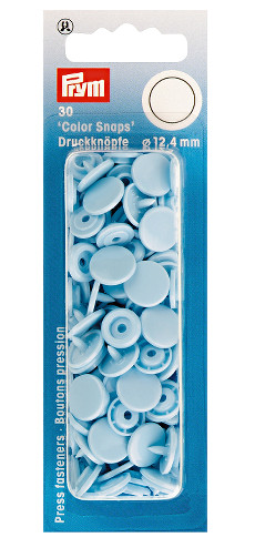 Prym Light Blue Non-sew Colour Snaps - 12.4mm 30 Pieces