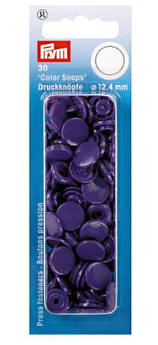 Prym Purple Non-sew Colour Snaps - 12.4mm 30 Pieces