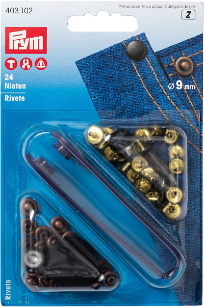 Prym Rivets 9mm Antique Copper/black Oxidized - 24 Pieces (Due May)