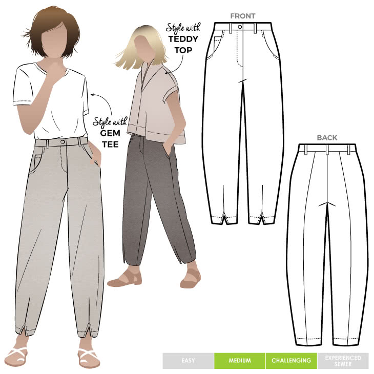 Kew Woven Pant Pattern Pattern Size 18-30 By Style Arc