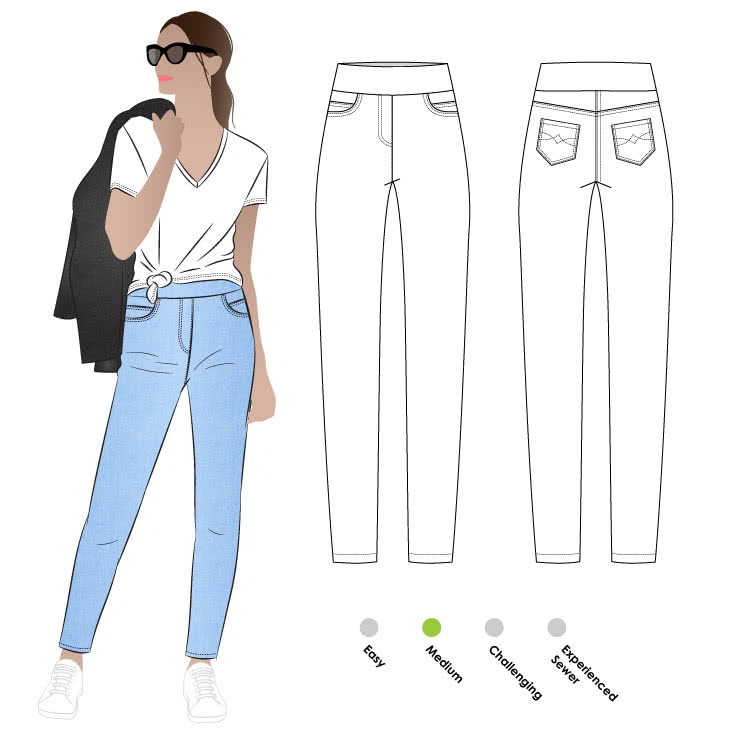 Blakley Stretch Jeans Pattern Size 18-30 By Style Arc