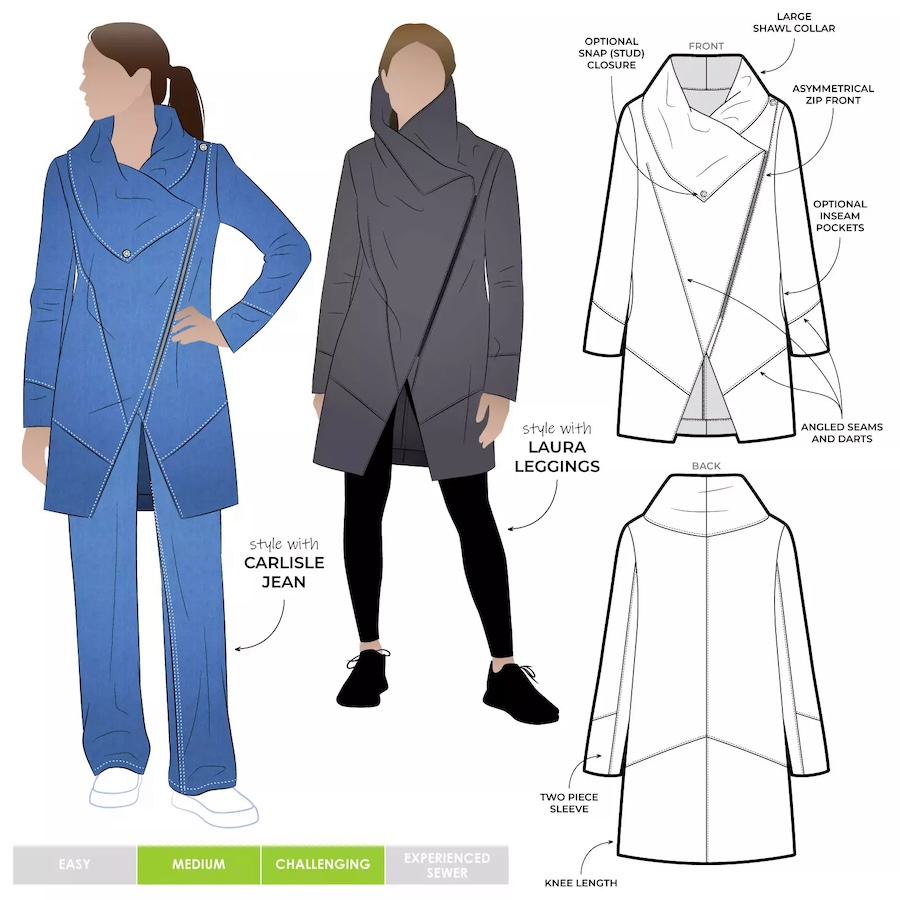 Genevieve Jacket Pattern Size 4-16 By Style Arc