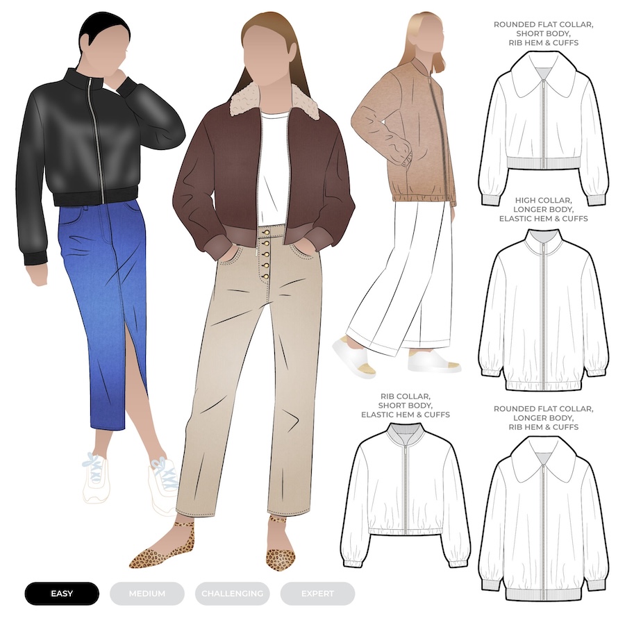 Sid Bomber Jacket Pattern Size 4-16 By Style Arc