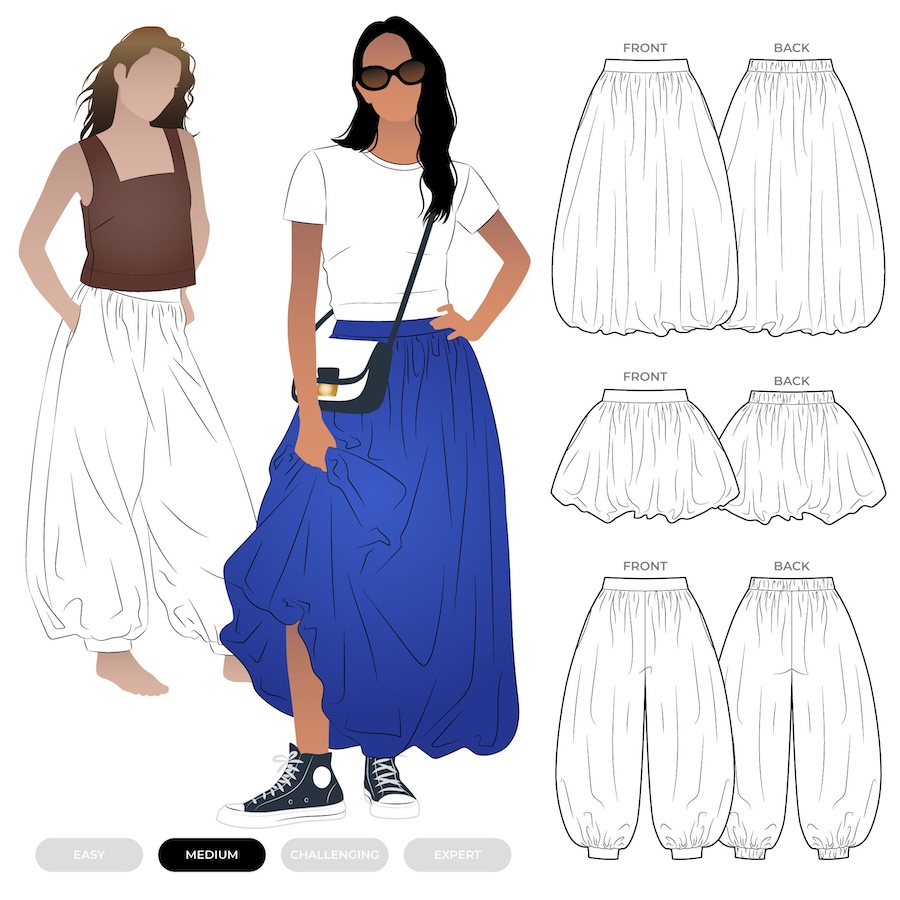 Sophia Woven Bubble Skirt And Pant Pattern Size 4-16 By Style Arc (Avail Jul)