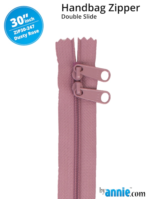 Double Slide Bag Zipper 30in Dusty Rose From ByAnnie (ZIP30-247)