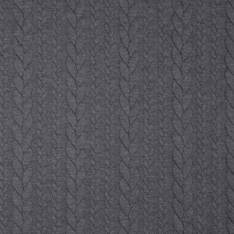 Slate Blue Heathered Cable Jacquard Knit from Barso by Modelo Fabrics