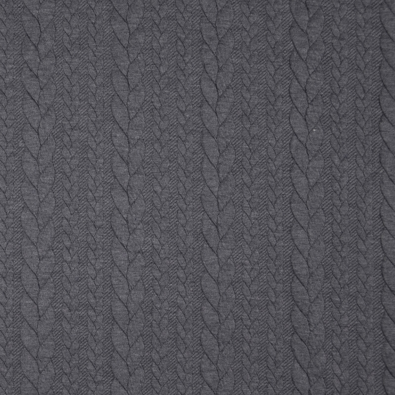 Slate Blue Heathered Cable Jacquard Knit from Barso by Modelo Fabrics