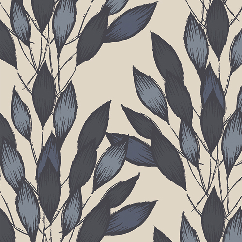 Brushed Leaves Gris from Haven in Canvas for AGF
