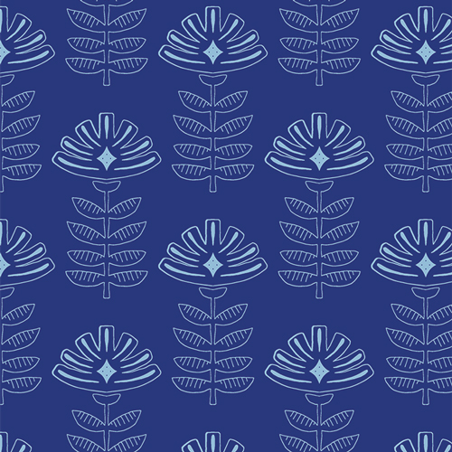 Etched Blooms Cobalt in Rayon from True Blue by Maureen Cracknell for AGF