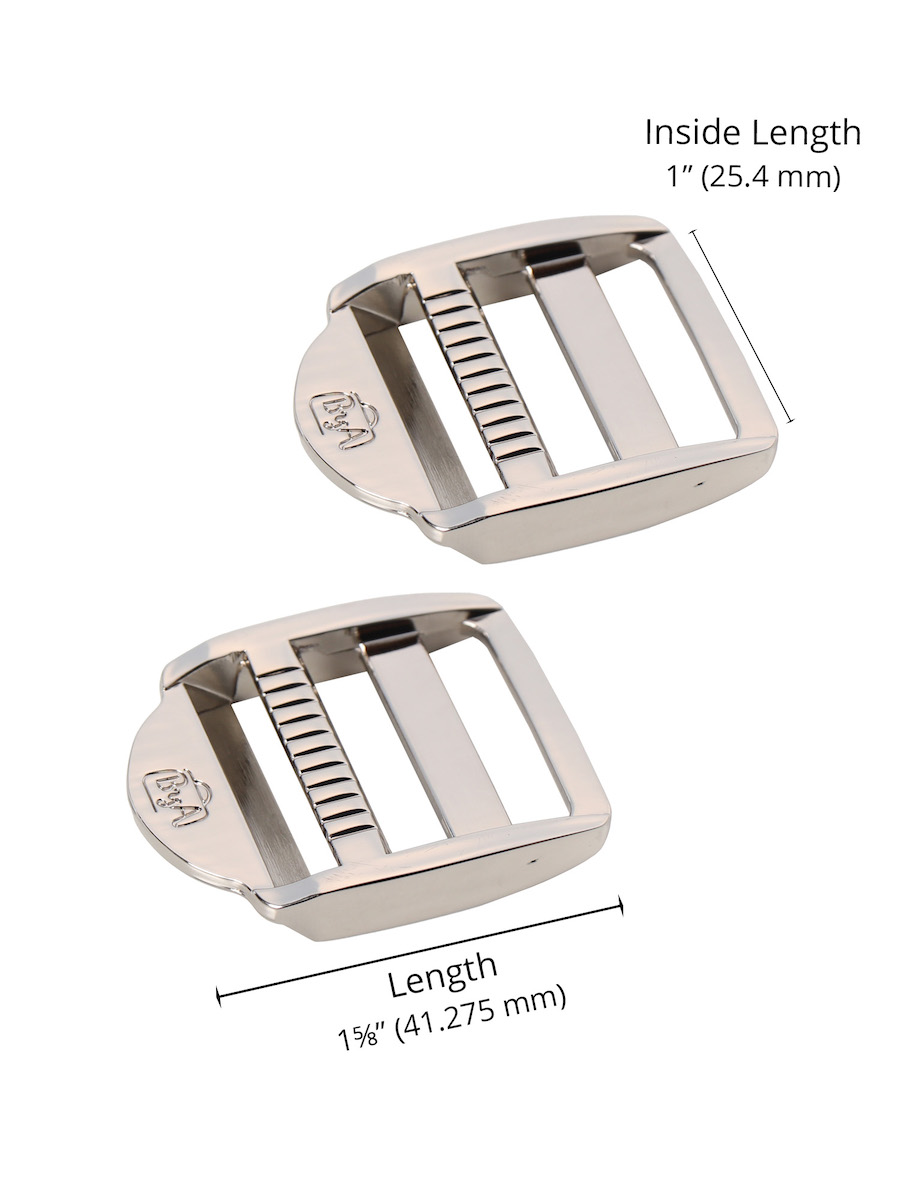 Strap Adjuster - Nickel - 1 In (24mm) Pack Of 2 Byannie