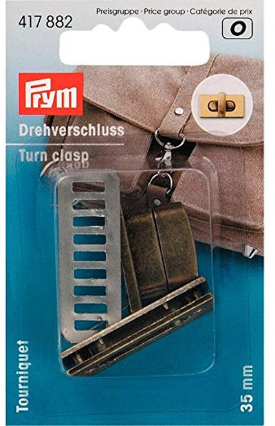 Prym Turn Clasp 35 X 17mm Antique Brass Brushed