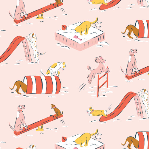 Playground Pups from Teacher's Pet by Krissy Mast for Cloud9 Fabrics