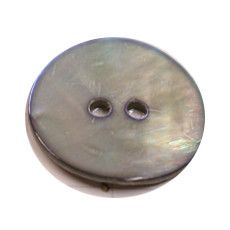 Acrylic Button 2 Hole Leaf Engraved 23mm Black