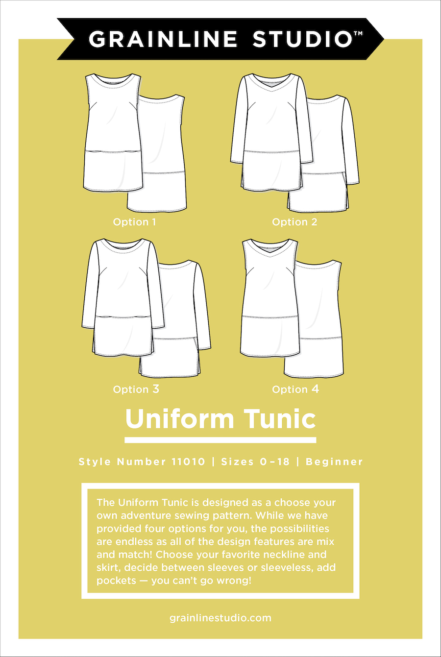 Uniform Tunic Pattern Size 0-18 By Grainline Studio