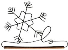 6in Snowflake 1/4in Dowel Wire Hanger