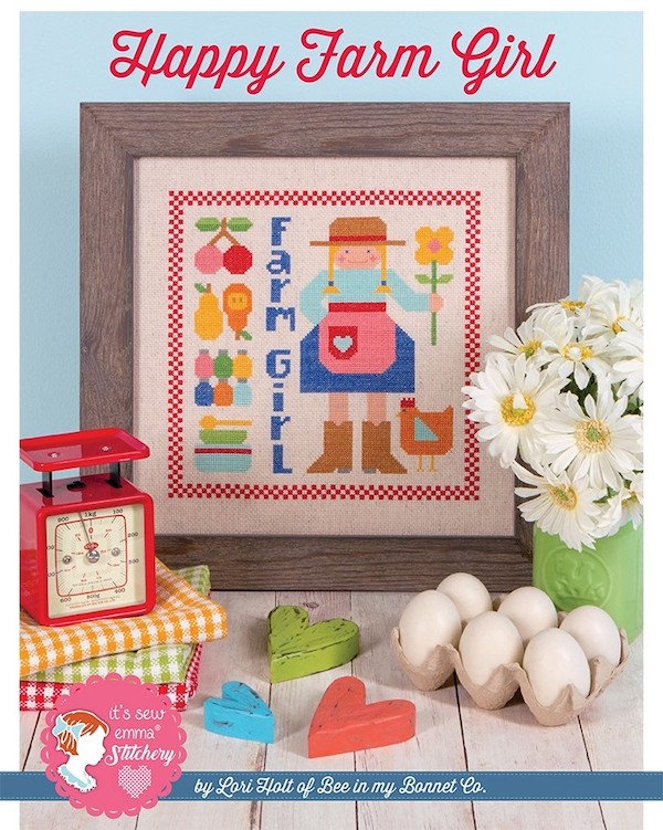 Happy Farm Girl Cross Stitch Pattern - Lori Holt