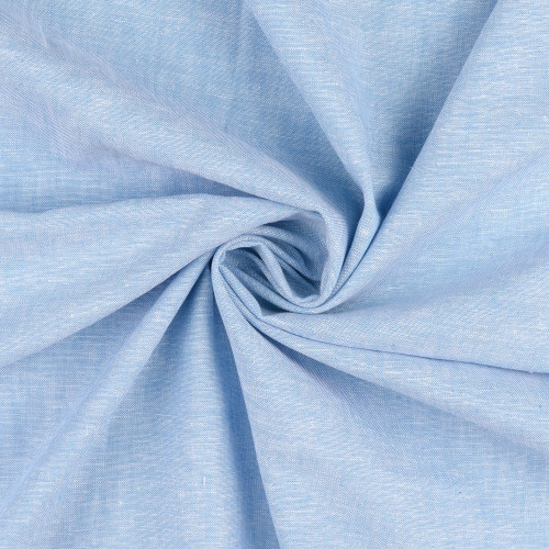 Sky Blue Yarn Dyed Linen Cotton Blend from Carbury by Modelo Fabr ...