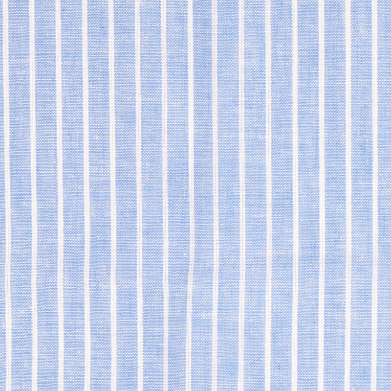 Sky Blue Yarn Dyed Wide Stripe Linen Cotton Blend from Carbury by Modelo Fabrics