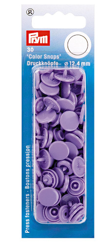 Prym Lavender Non-sew Colour Snaps - 12.4mm 30 Pieces