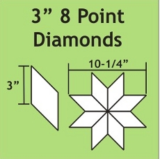 3in 8 Point Diamond Small Pack 50 Pieces - Paper Piecing