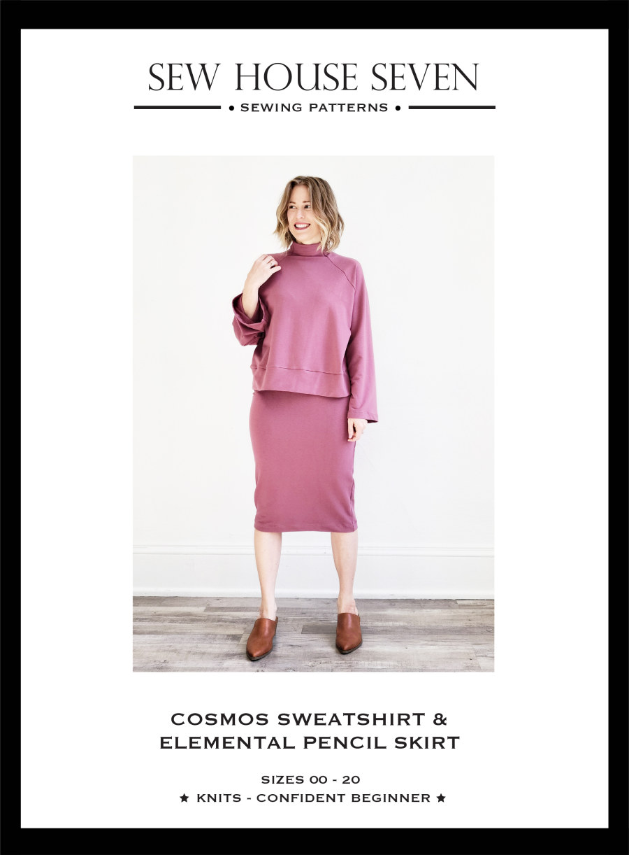 The Cosmos Sweatshirt & Elemental Skirt Pattern 00-20 by Sew House Seven &#8987;