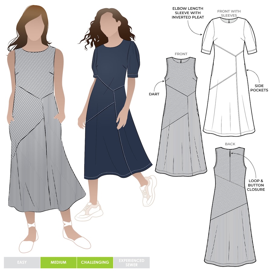 Yvette Woven Dress Pattern Size 4-16 By Style Arc