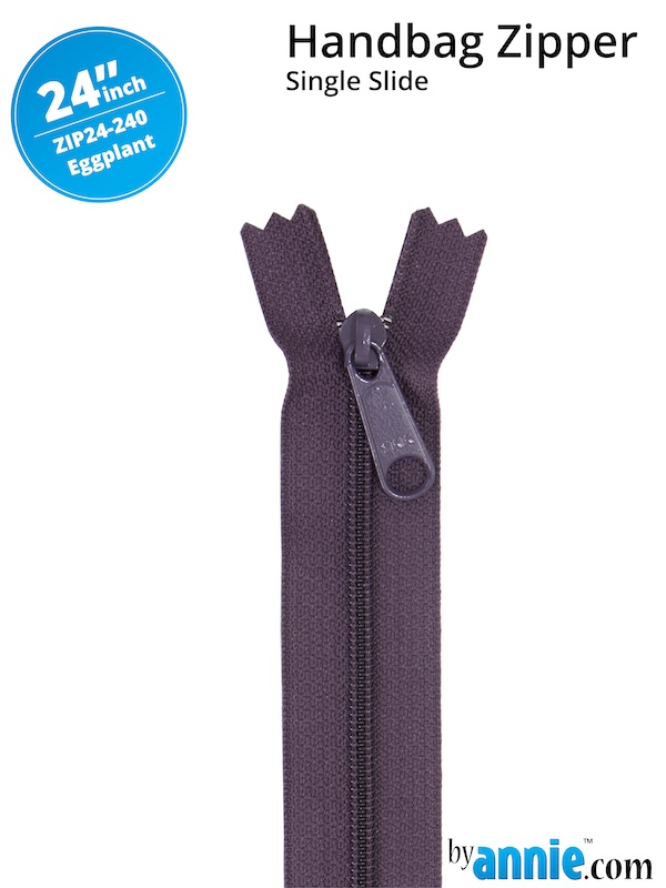 Single Slide Bag Zipper 24in Eggplant From ByAnnie (ZIP24-240)