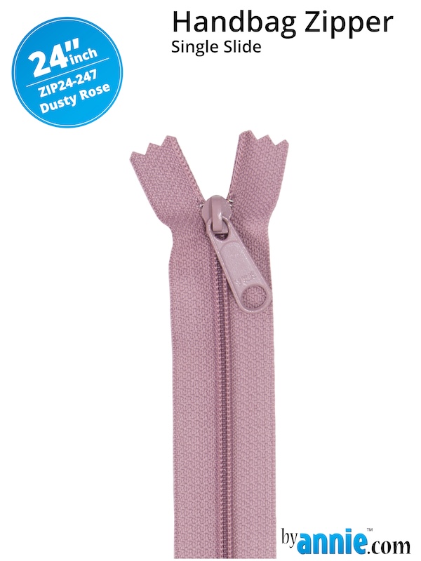 Single Slide Bag Zipper 24in Dusty Rose From ByAnnie (ZIP24-247)