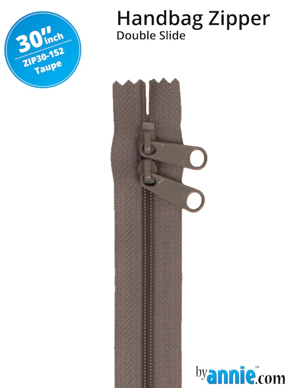 Double Slide Bag Zipper 30in Taupe From ByAnnie (ZIP30-152)