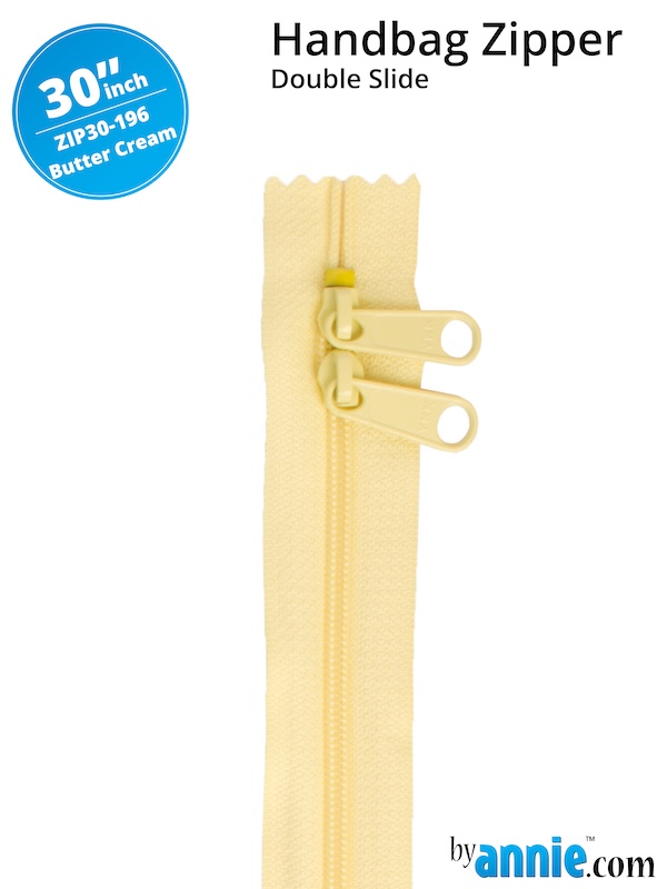 Double Slide Bag Zipper 30in Butter Cream From ByAnnie (ZIP30-196)