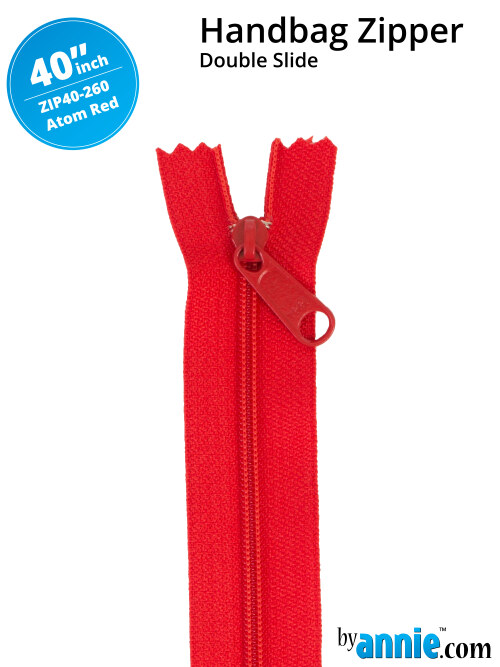 Double Slide Bag Zipper 40in Atom Red From ByAnnie