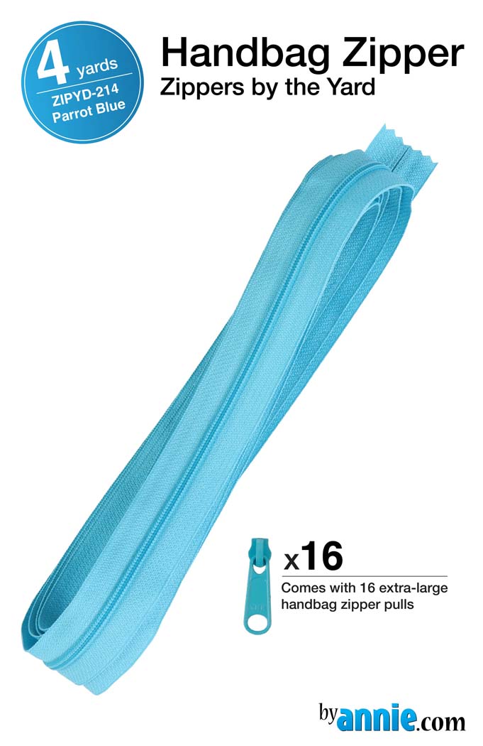 Zipper By The Yard Parrot Blue From Byannie (Avail Mar)