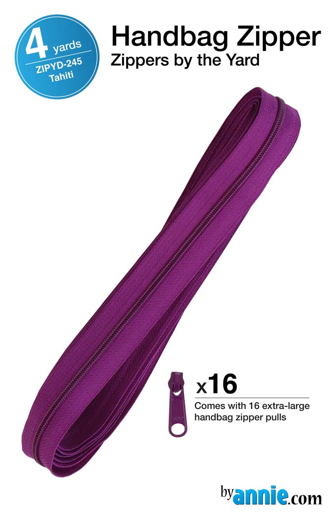 Zipper By The Yard Tahiti Blue From Byannie (Avail Mar)