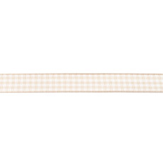 Sand Gingham Ribbon - 15mm X 45.7m